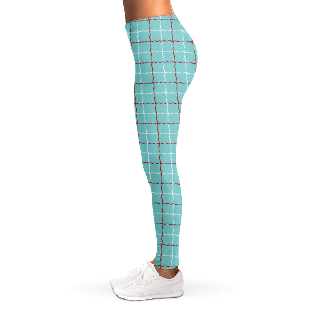 Blue White And Red Tattersall Print Women's Leggings