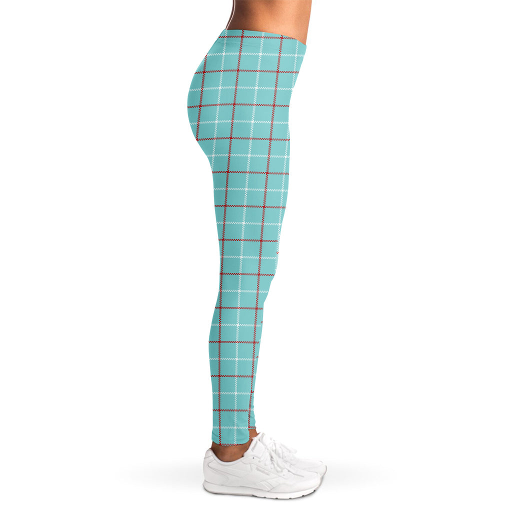 Blue White And Red Tattersall Print Women's Leggings