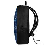 Blue White Marble Print 17 Inch Backpack