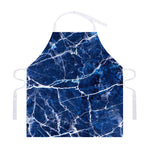 Blue White Marble Print Adjustable Apron
