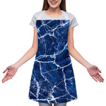 Blue White Marble Print Adjustable Apron