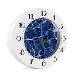 Blue White Marble Print Alarm Clock