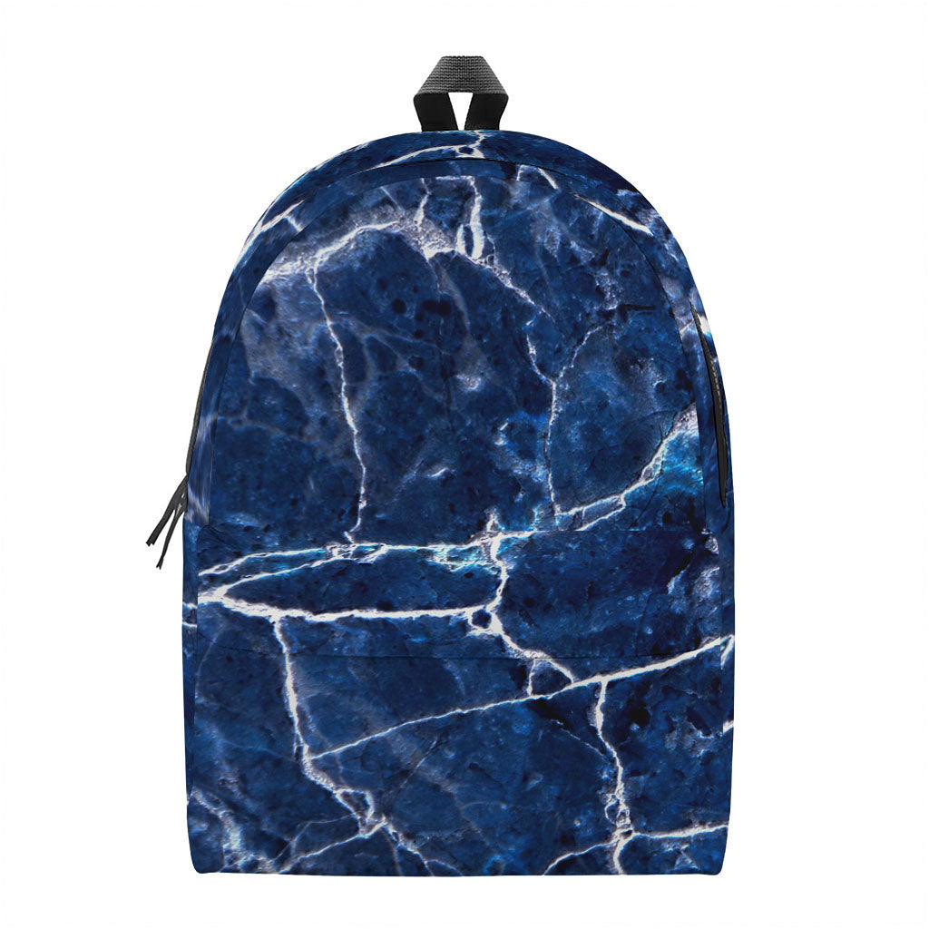 Blue White Marble Print Backpack
