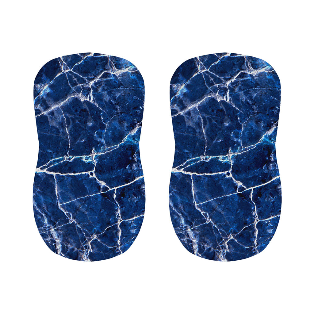 Blue White Marble Print Bar Stool Covers