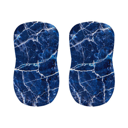 Blue White Marble Print Bar Stool Covers