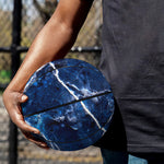 Blue White Marble Print Basketball