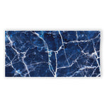 Blue White Marble Print Beach Towel