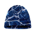 Blue White Marble Print Beanie