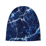 Blue White Marble Print Beanie