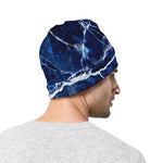 Blue White Marble Print Beanie