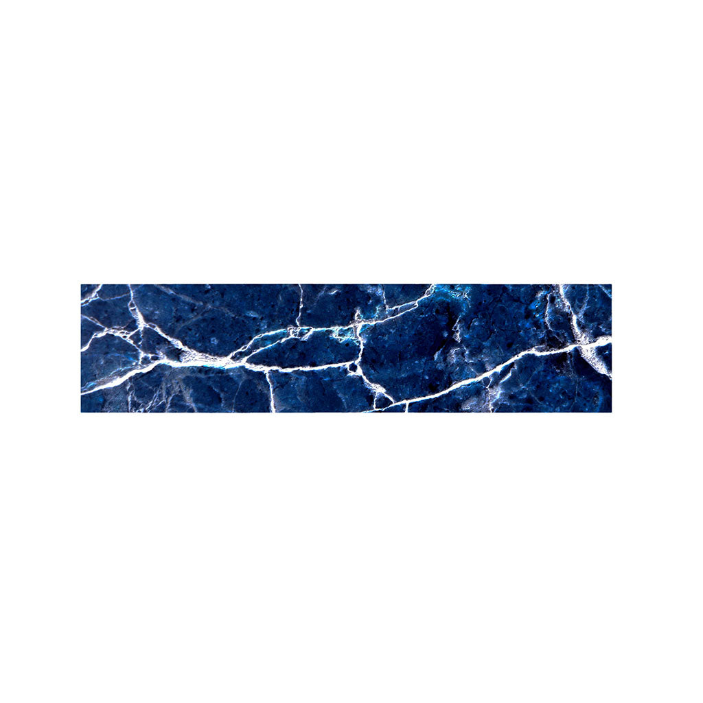 Blue White Marble Print Bed Runner