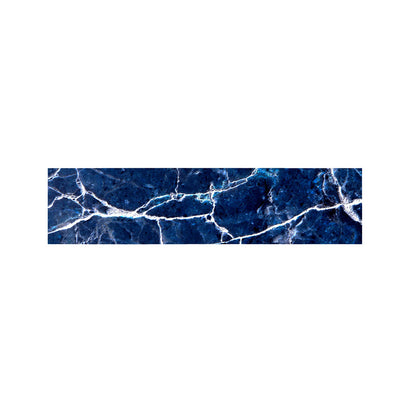 Blue White Marble Print Bed Runner