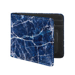 Blue White Marble Print Bifold Wallet