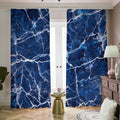 Blue White Marble Print Dimout Pencil Pleat Curtains