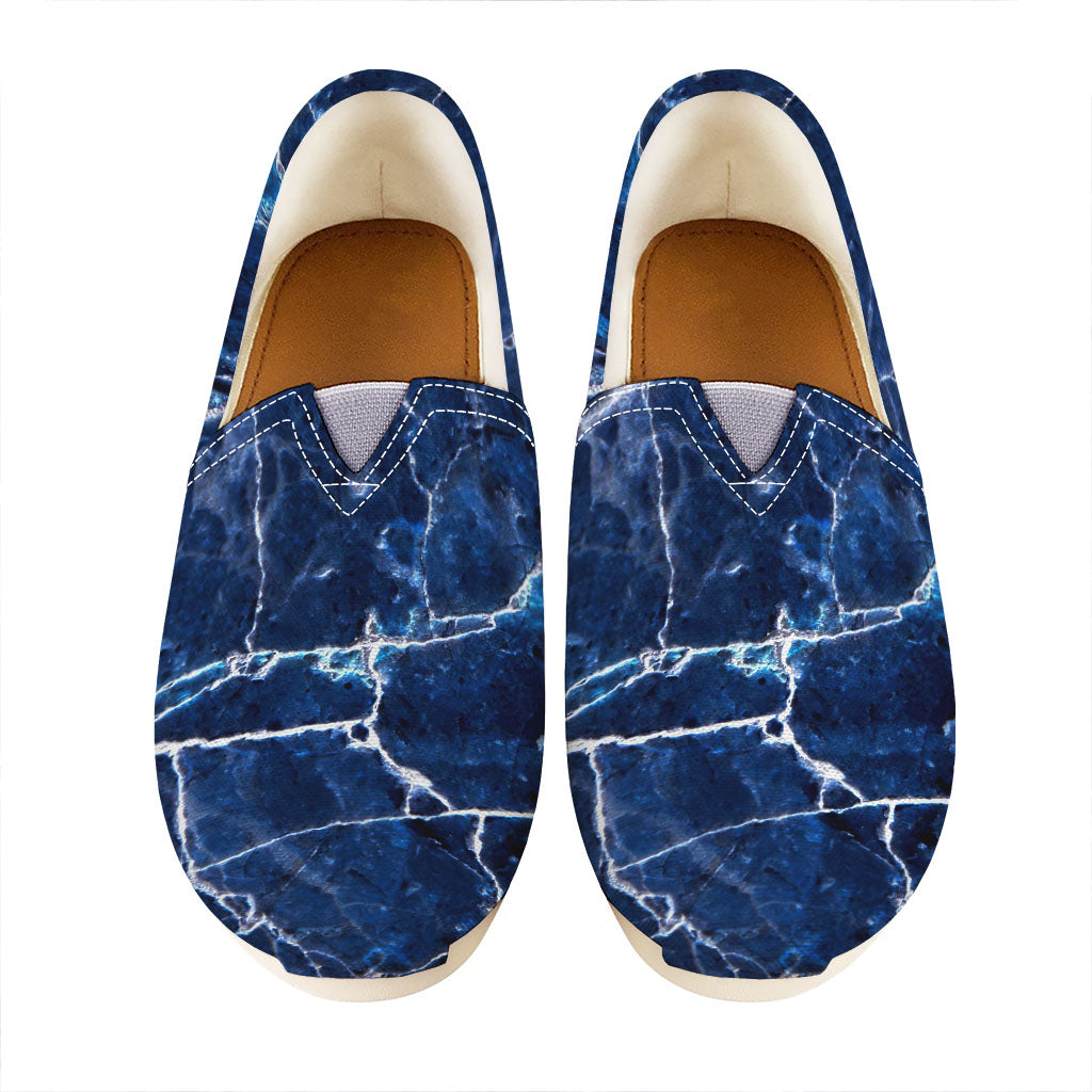 Blue White Marble Print Casual Shoes
