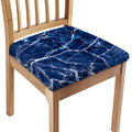 Blue White Marble Print Chair Cushion Cover