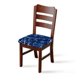 Blue White Marble Print Chair Cushion Cover