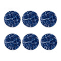 Blue White Marble Print Coaster Set