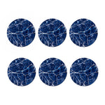 Blue White Marble Print Coaster Set