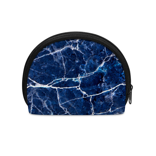 Blue White Marble Print Coin Purse