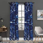 Blue White Marble Print Curtain