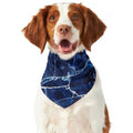 Blue White Marble Print Dog Bandana
