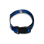 Blue White Marble Print Dog Collar