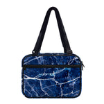 Blue White Marble Print Double Strap Bible Bag