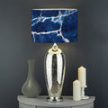 Blue White Marble Print Drum Lamp Shade