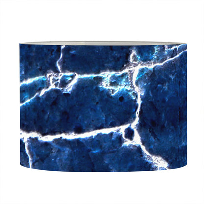 Blue White Marble Print Drum Lamp Shade