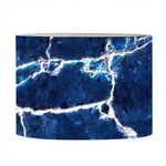Blue White Marble Print Drum Lamp Shade