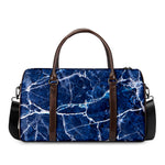 Blue White Marble Print Duffle Bag
