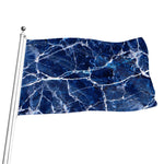 Blue White Marble Print Flag