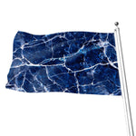 Blue White Marble Print Flag