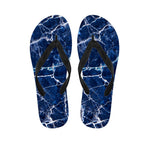 Blue White Marble Print Flip Flops