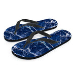 Blue White Marble Print Flip Flops