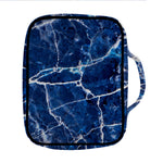 Blue White Marble Print Front Pocket Bible Bag