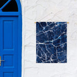 Blue White Marble Print Garden Flag