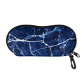 Blue White Marble Print Glasses Case