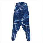 Blue White Marble Print Hammer Pants