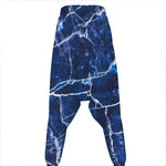 Blue White Marble Print Hammer Pants