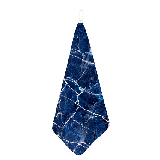Blue White Marble Print Hand Towel