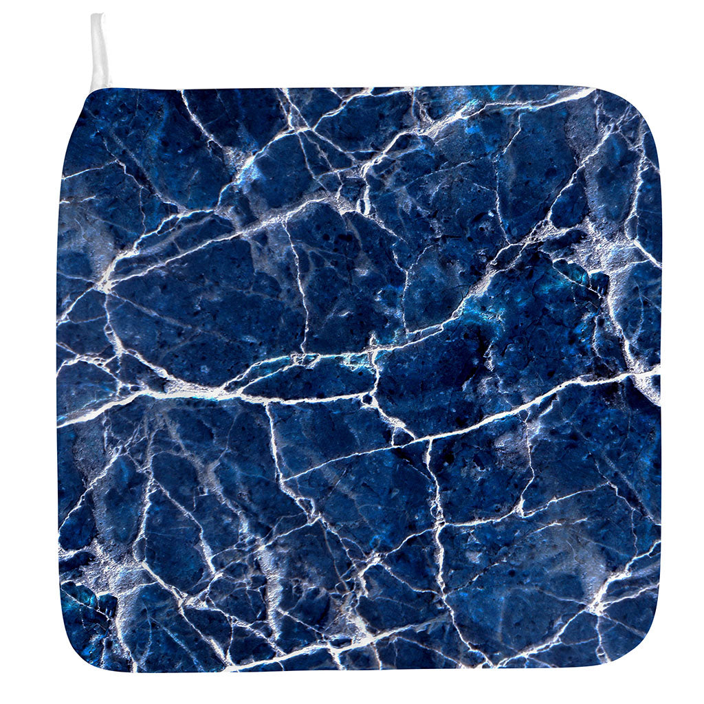 Blue White Marble Print Hand Towel