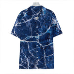 Blue White Marble Print Hawaiian Shirt