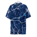Blue White Marble Print Hawaiian Shirt