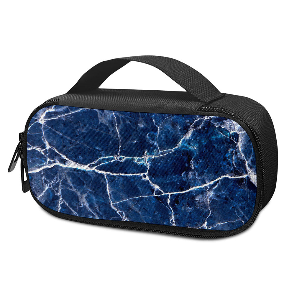 Blue White Marble Print Insulin Cooler Travel Case