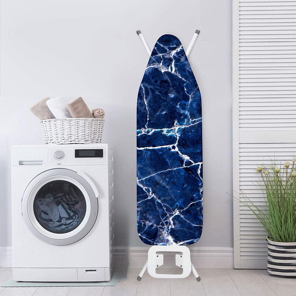 Blue White Marble Print Ironing Board Cover