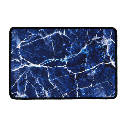 Blue White Marble Print Kitchen Mat