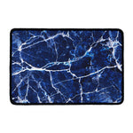 Blue White Marble Print Kitchen Mat
