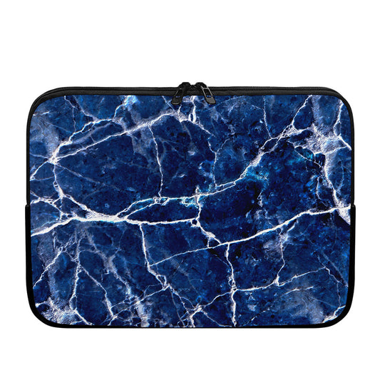 Blue White Marble Print Laptop Sleeve